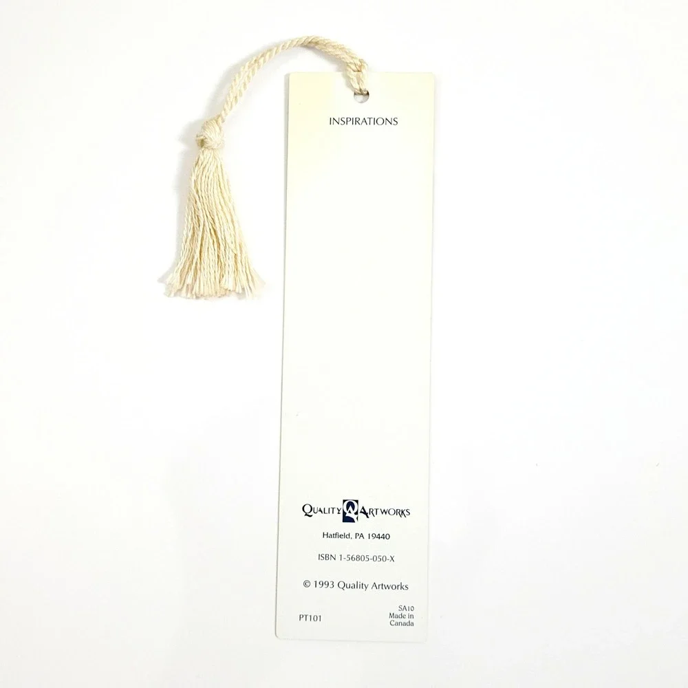 Vintage 90s Life's Lesson Bookmark cream tassel Inspirations 1993 Artworks PT101